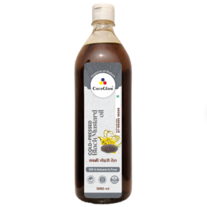 CocoGlow cold pressed black mustard oil – pure, pungent oil for cooking, massage, and Ayurveda use