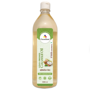CocoGlow cold pressed coconut oil for cooking, hair care, and skincare – pure and chemical-free